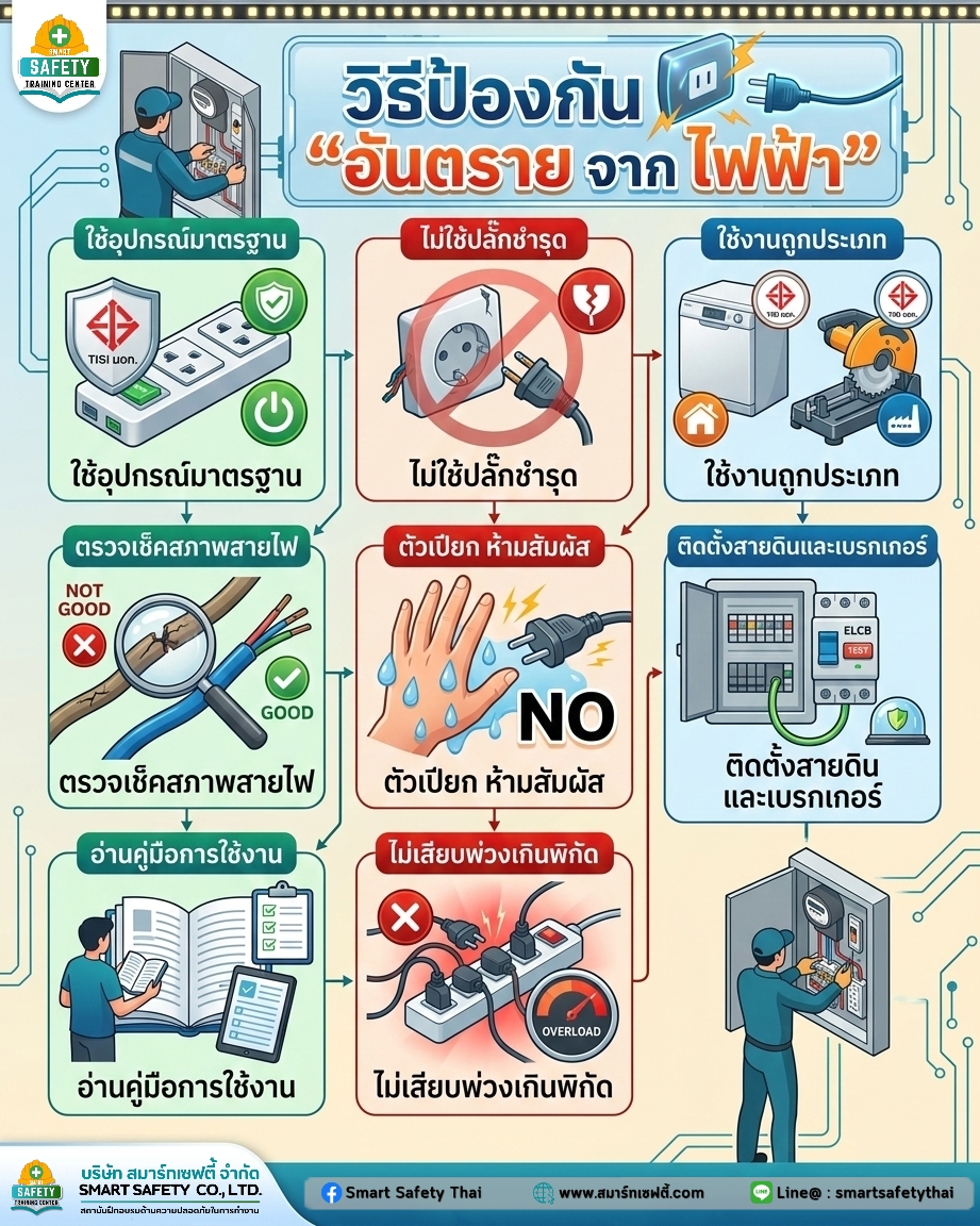 วิธีป้องกันอันตรายจากไฟฟ้า